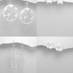 Flower silver earrings